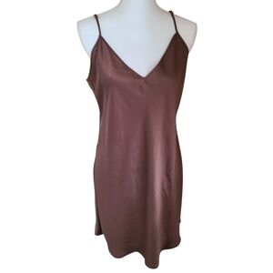 aritzia wilfred only slip mini dress brown size XL